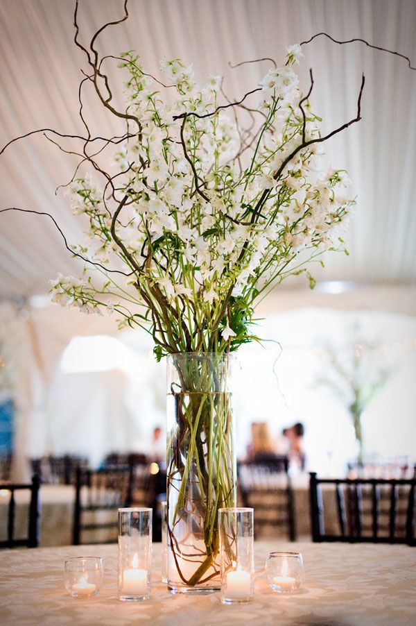 Pair Floral and Branches Centerpiece