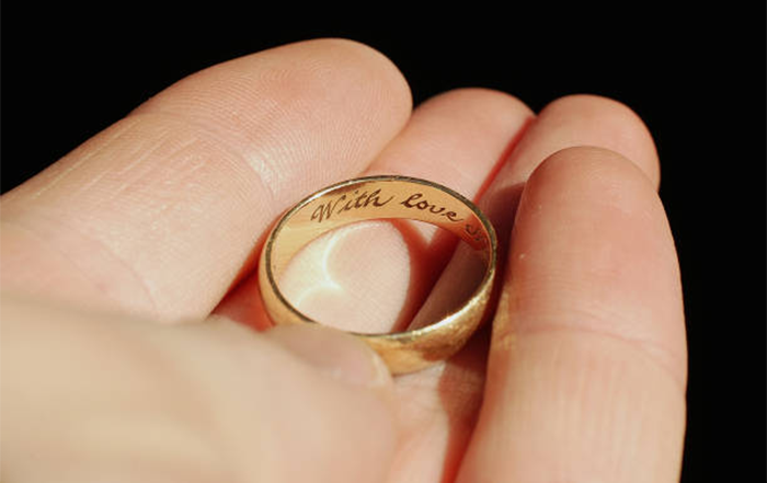 Personalize his wedding band
