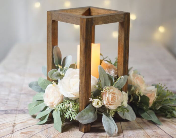 Wooden Lanterns Centerpiece