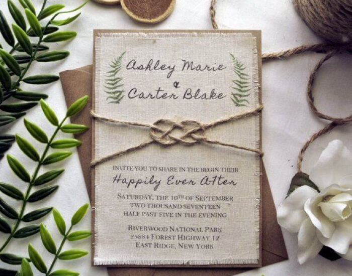 Forest themed marriage invitation