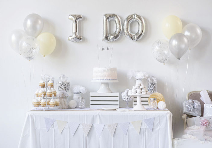 All white bridal shower theme