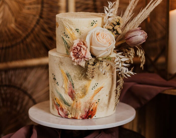 Autumn pastel boho cake