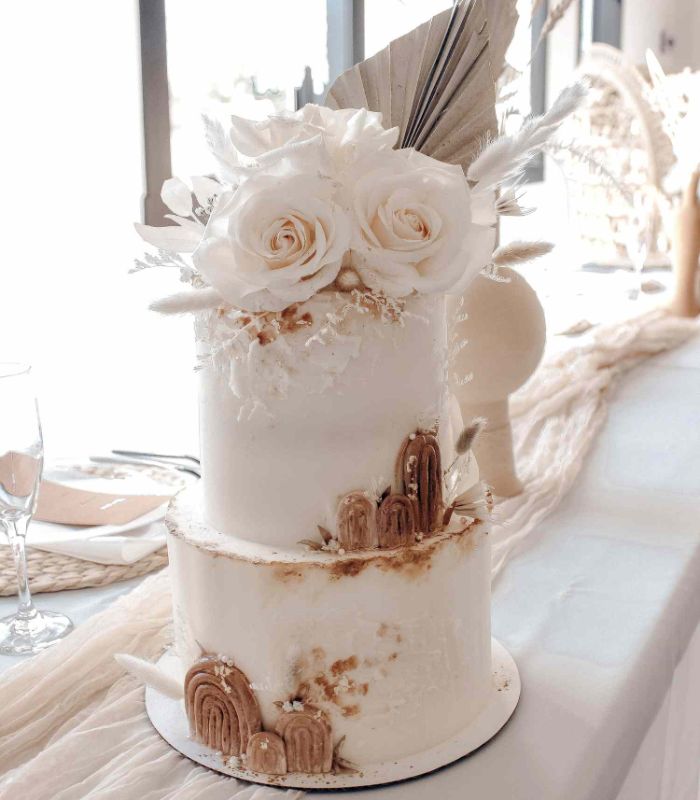 Beautiful boho wedding cake