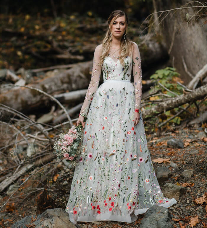 Botanical wedding dress