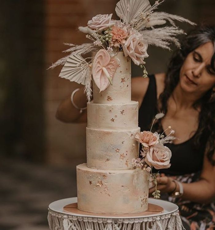 Buttercream boho wedding cake