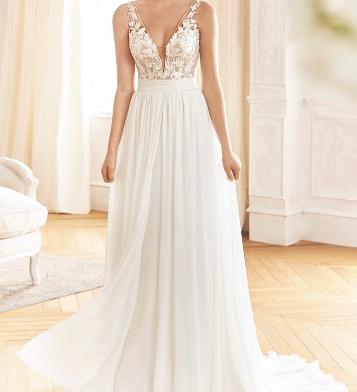 Chiffon wedding gown