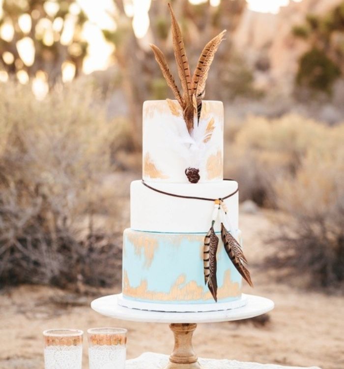 Feathers Boho Wedding Cake