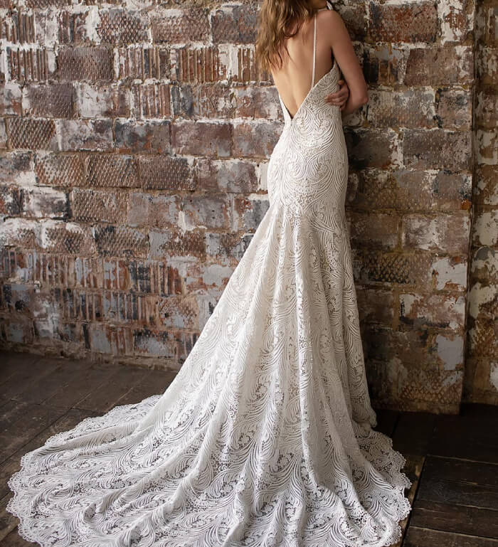 Lacy backless gown