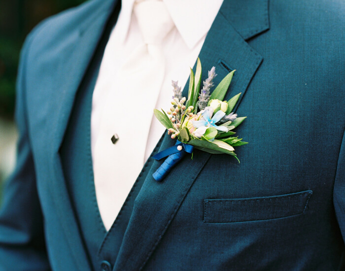 Lavender and Olive Leaves Boutonniere