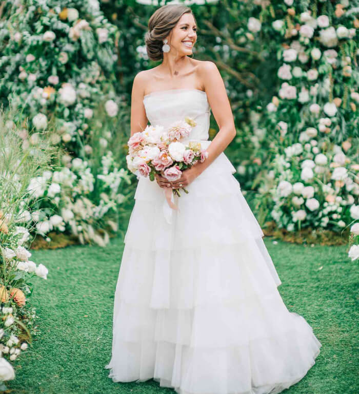 Ruffle wedding gown