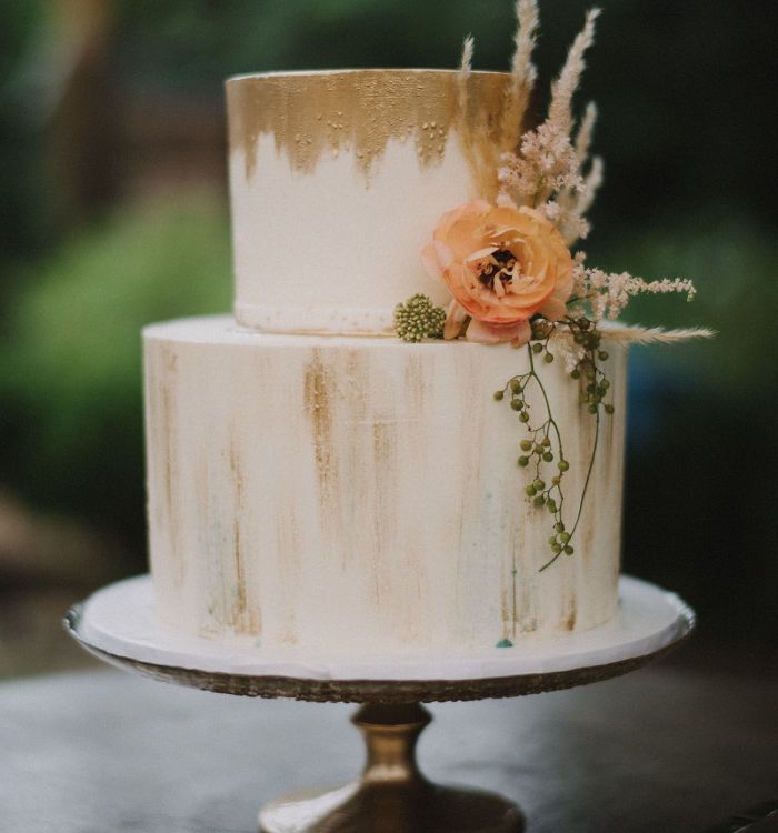 Simple boho wedding cake