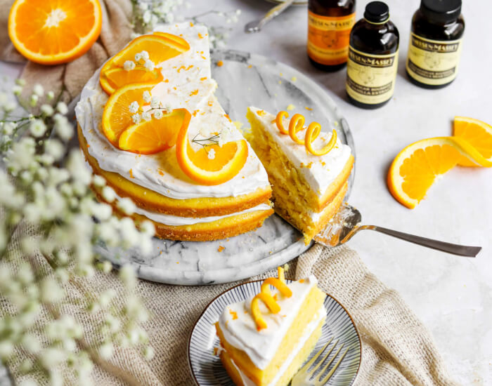 Vegan Orange Cake with Vanilla Coconut Whip Frosting