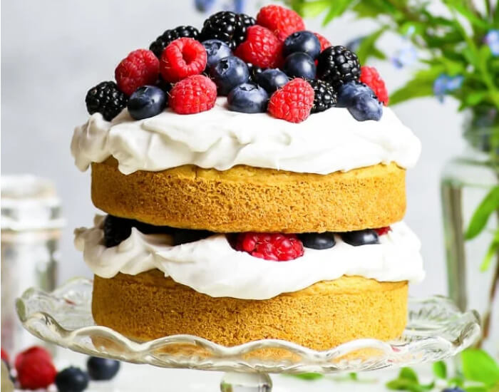 Vegan Vanilla Cake with Summer Berries