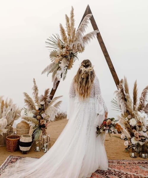 Boho wedding aisle decor