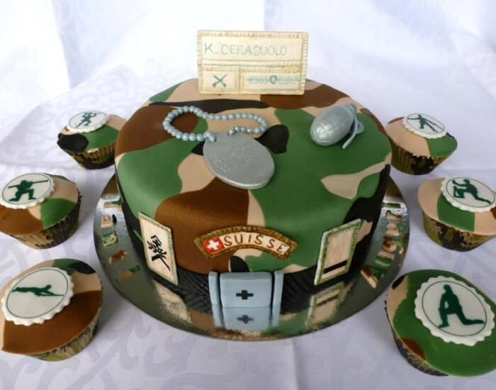 Camouflage-inspired Cakes