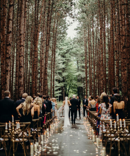 Candle wedding aisle decor