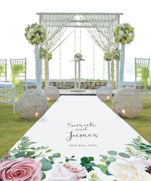 Custom monogram wedding aisle decoration