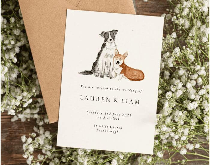 Picture Of Your Pet On Your Wedding Invite