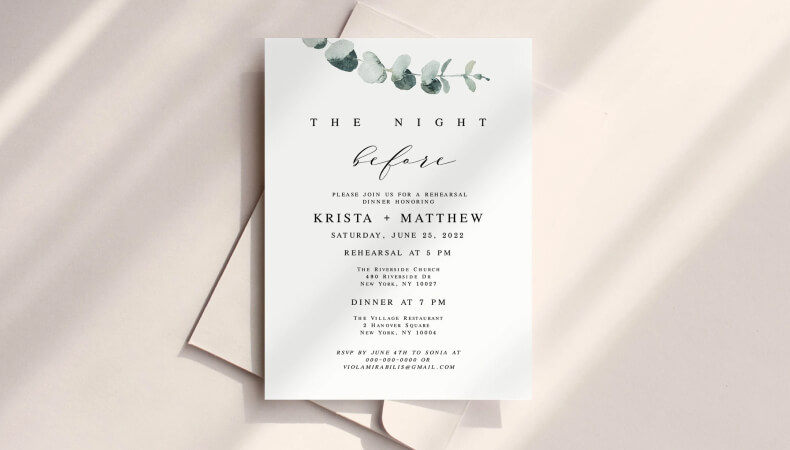 Rehearsal Dinner Invitation Wording