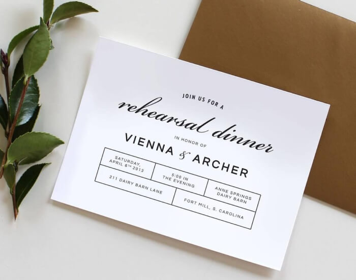Time to Send Rehearsal Dinner Invitations