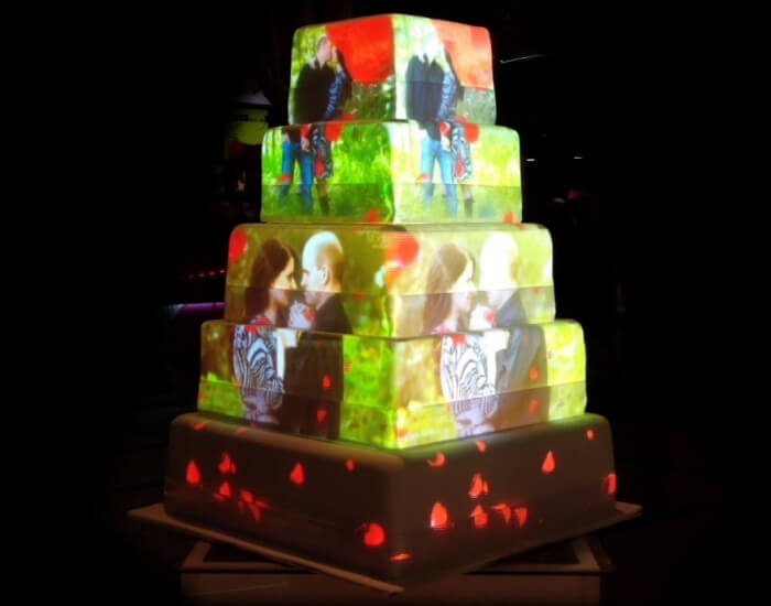 Wedding cake light projection