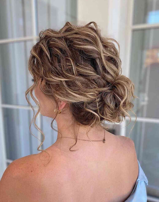 Curly Voluminous Updo For Short Hair