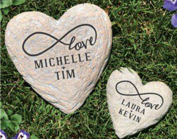 Forever Love Personalized Heart Rock Tile to wife