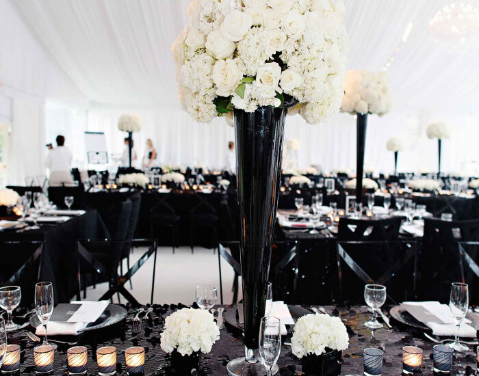 Classic Black And White Wedding Cocktail Party Themes