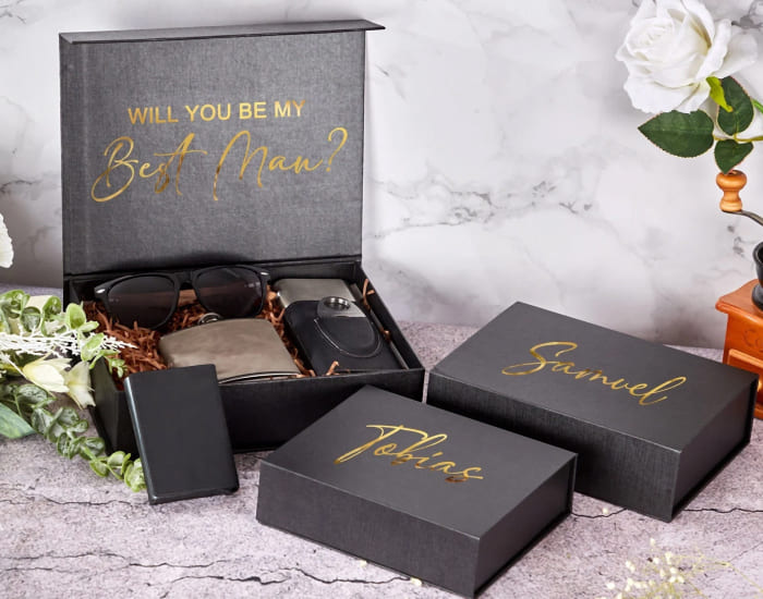 The personalized proposal box for groomsmen
