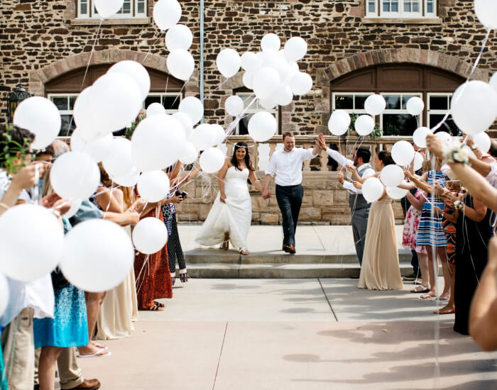 Balloon Drop Surprise_ A Playful Reception Entrance