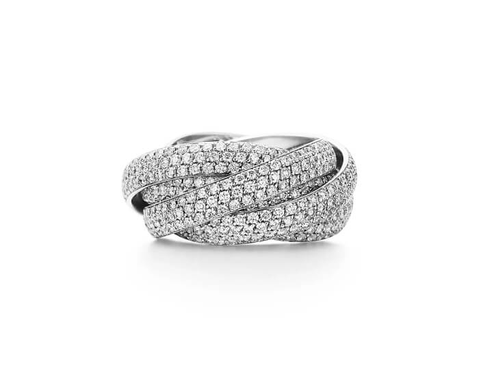 Four Band Puzzle Ring With Cute Little Diamonds
