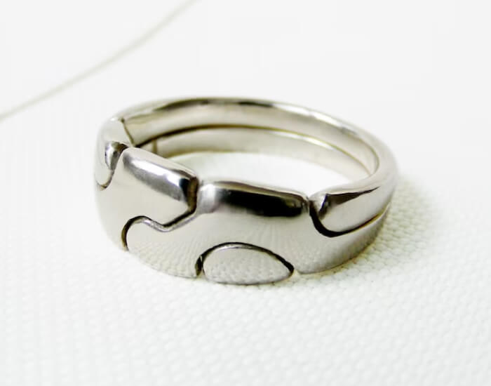 Minimalist 2-Band Puzzle Ring