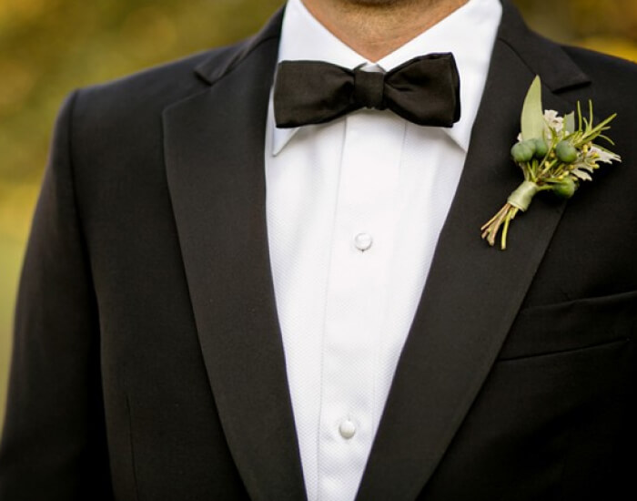 Black and white contrast bow tie