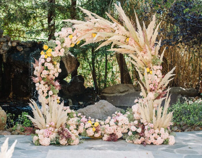 Bohemian Pampas Grass Wedding Arch