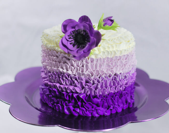 Ombre Lavender Ruffle Cake