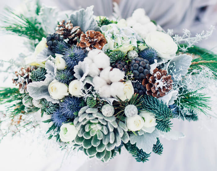 Pinecone and Greenery Corsage (for a winter wedding)