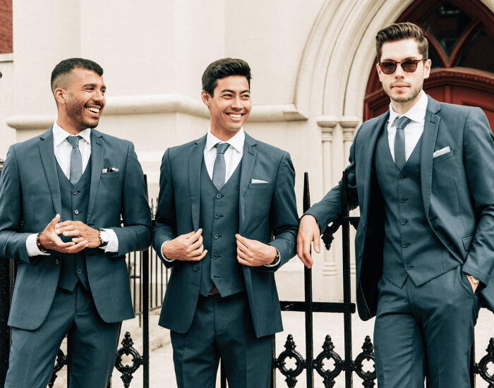 Tailored three-piece suits for a formal statement