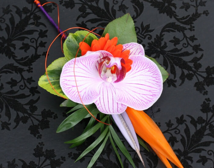 Tropical Orchid Corsage (for a beach wedding)