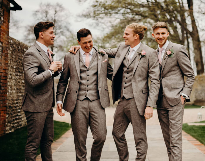 Tweed suits for a rustic countryside wedding