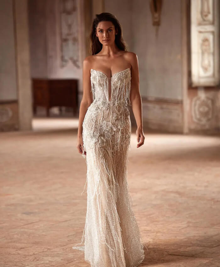 Vintage-Inspired Gown with Art Deco Beading
