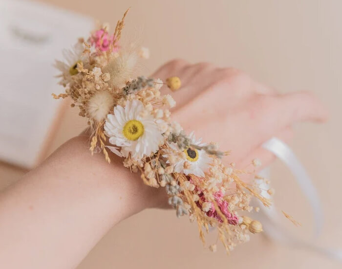 Wheat and Baby’s Breath Corsage