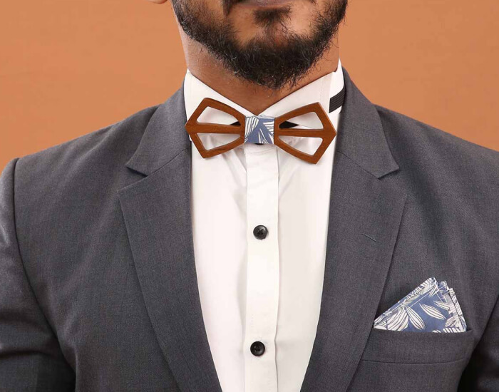 Wood and bark texture bow ties