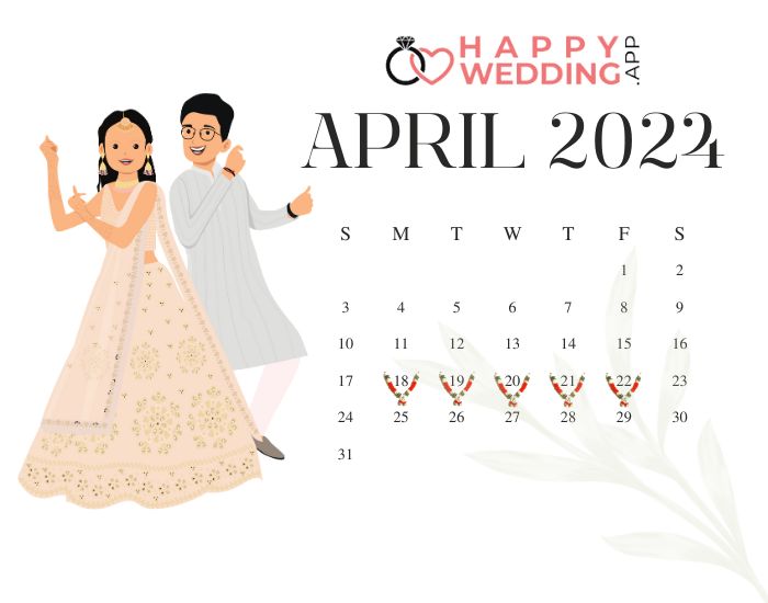 April Wedding dates 2024