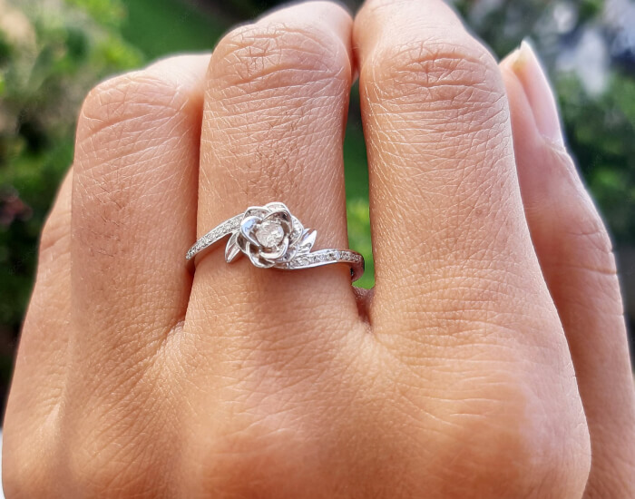 Classic Rose Flower Wedding Ring