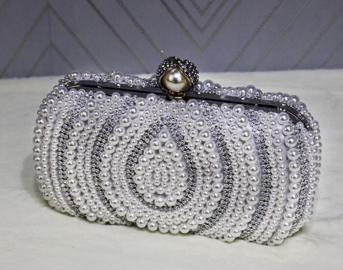Clutch with Pearl Embellishments_1