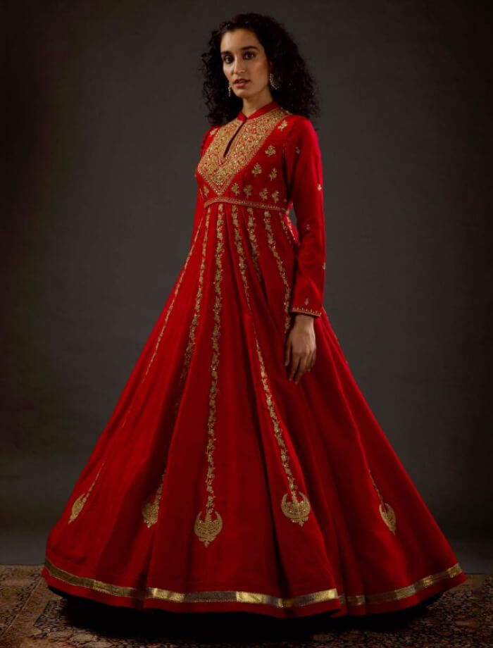 Contemporary Ivory Anarkali Gown