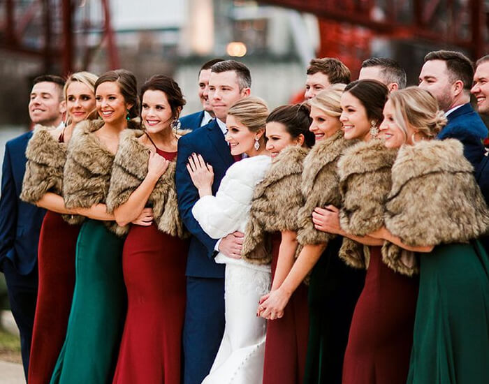 Red and Green Bridesmaid Dresses
