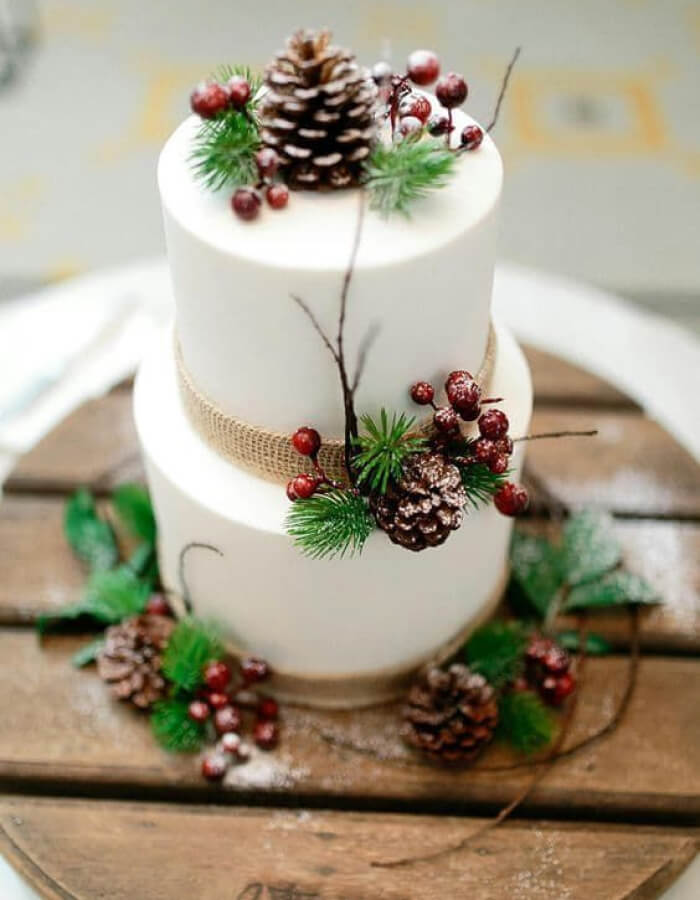 Berry and Pinecone Semi-Naked Cake