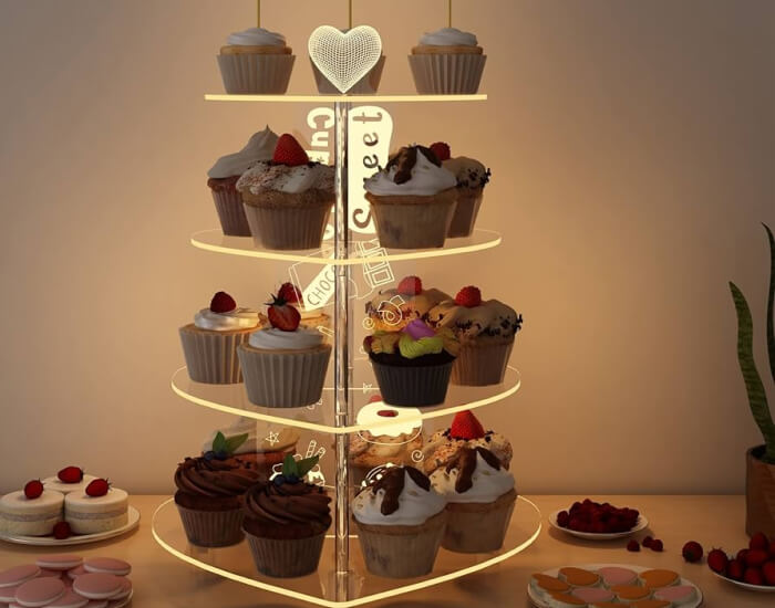 Chocolate Wedding Cupcake Tiered Display