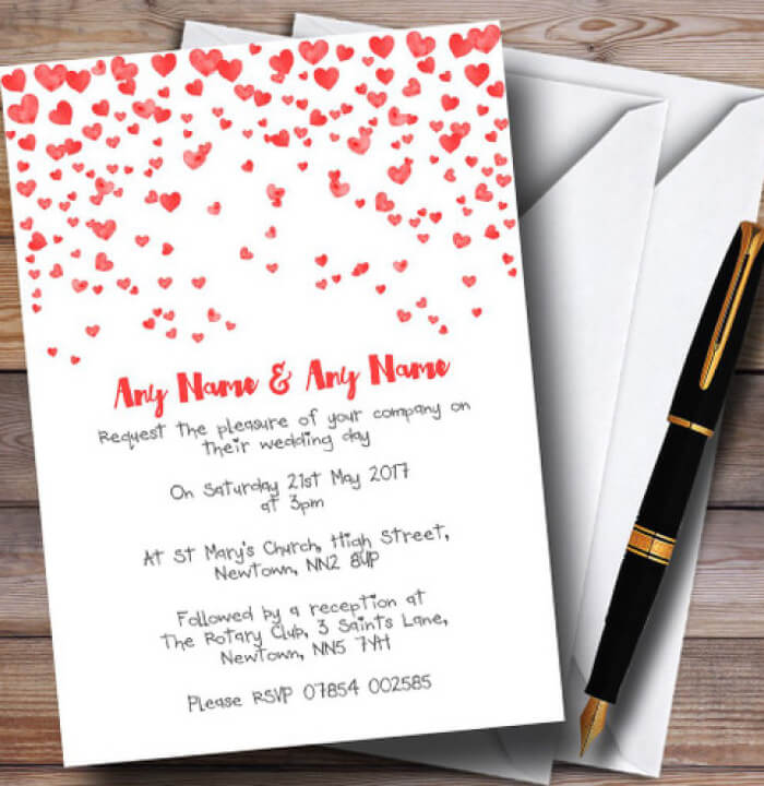 Festive Heart Wedding Invitation